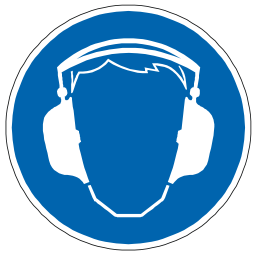 Icône bleu pictogramme protection oreille à télécharger gratuitement